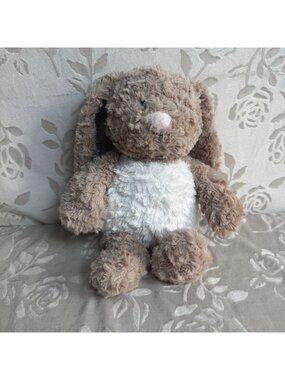 Aroma Home Plush Brown & White Bunny Stuffed Animal With Removable Heat Pack